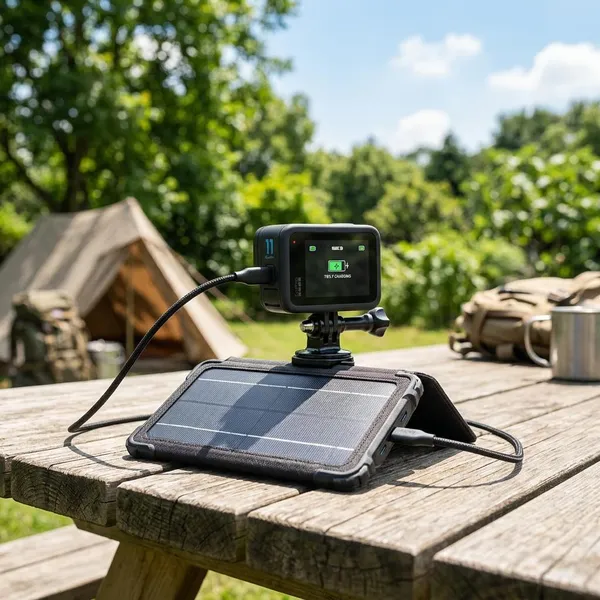 action camera zonnepaneel