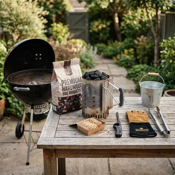 BBQ aansteken met briketten