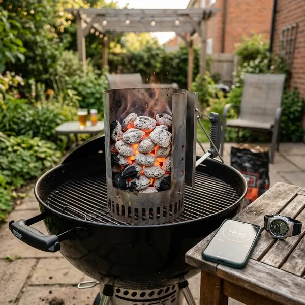 BBQ aansteken met een brikettenstarter