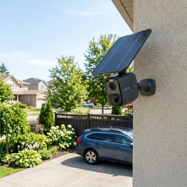 camera met zonnepaneel