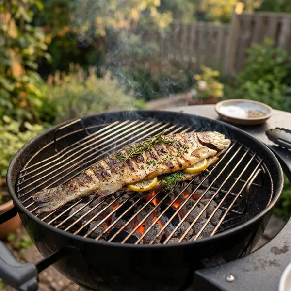 hoe lang moet forel op de barbecue