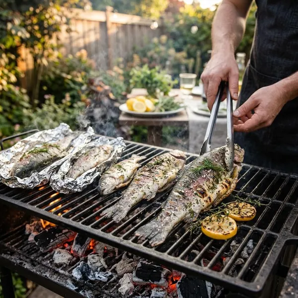 Hoe lang moet forel op de barbecue