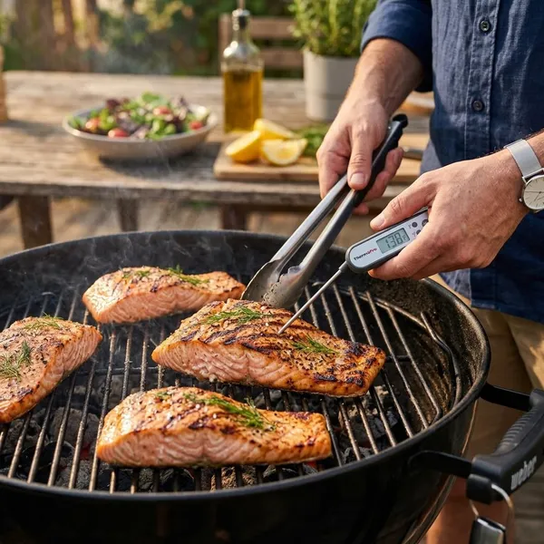 hoe lang moet zalm op de barbecue