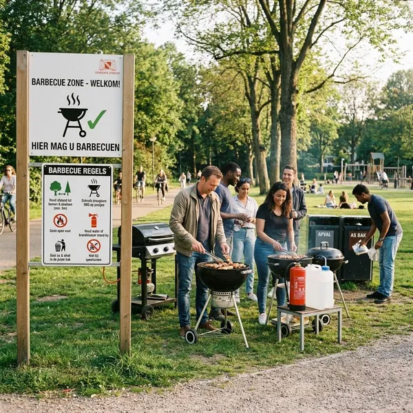 Welke barbecue mag vaak niet in het park